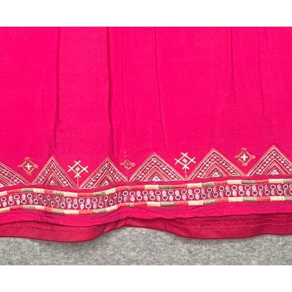 Savanna Jane women's dress pink floral embroidered midi boho lined v-neck 1X - Picture 6 of 13